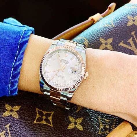 lady's rolex on man's wrist|Rolex outfits for women.